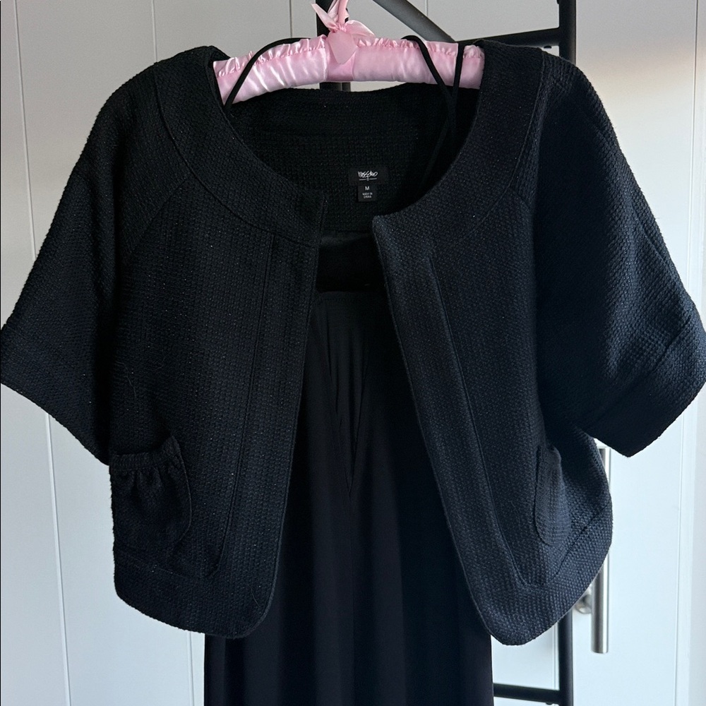 Vintage Look Mossimo Cropped Black Jacket size M - Picture 11 of 12